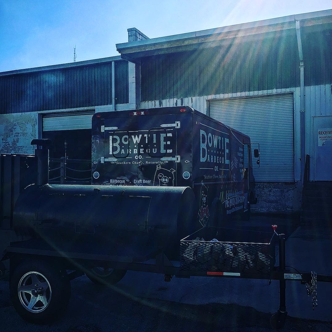 We're out slinging some smoked wings and pork sammys at...