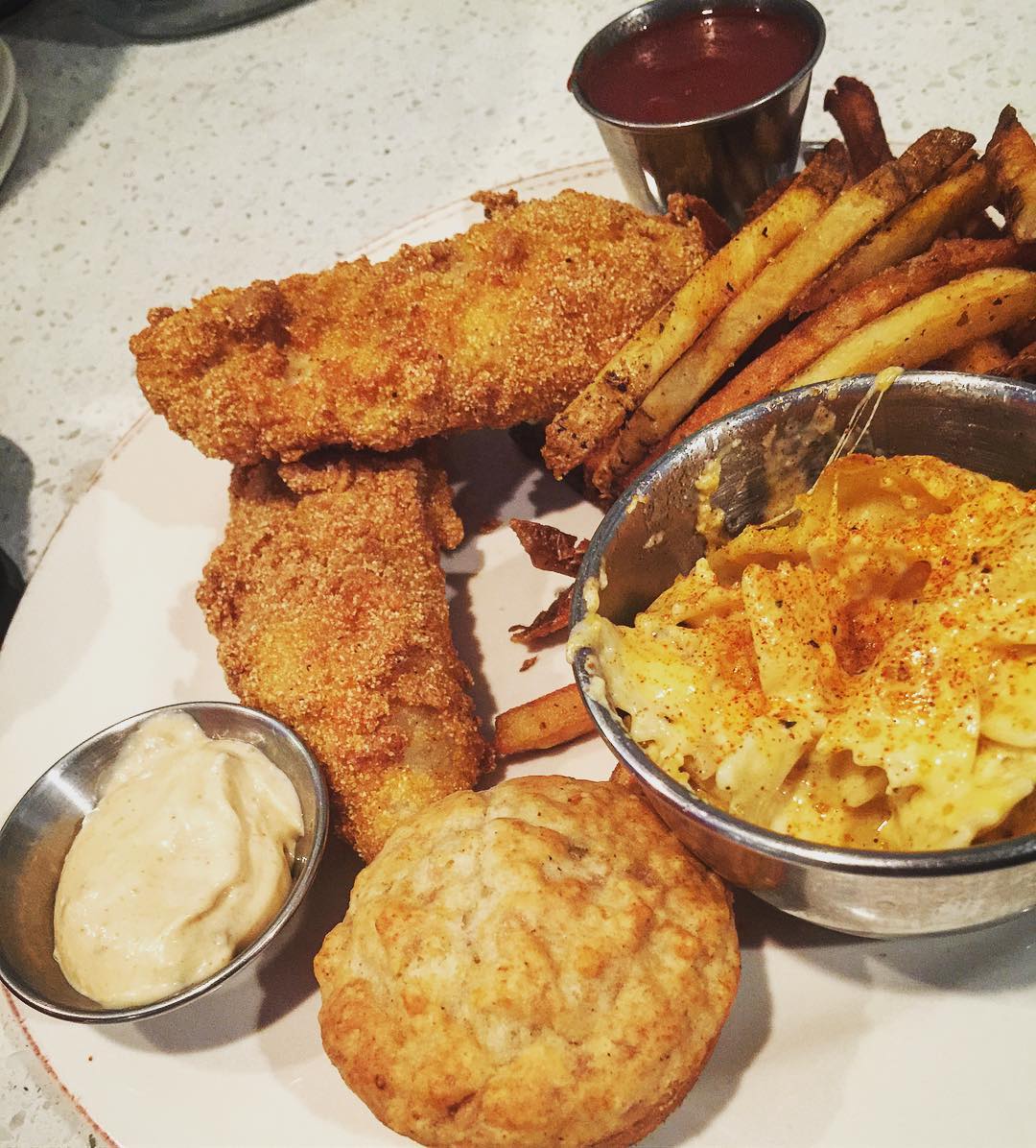 Beer + hot sauce + cornmeal battered Catfish for the…